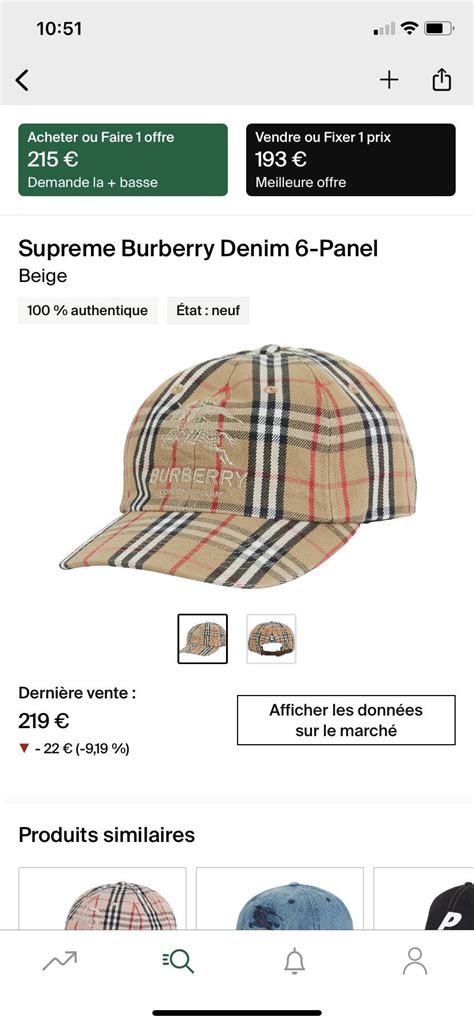casquette burberry supreme
